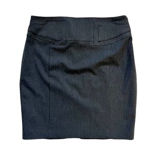 Express Dark Charcoal Grey Business Office Knee Length Lined Pencil Skirt EUC 12